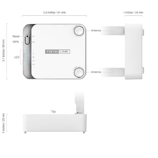Bộ phát wifi Totolink N200RE (Chuẩn N/ 300Mbps/ 2 Ăng-ten ngoài)