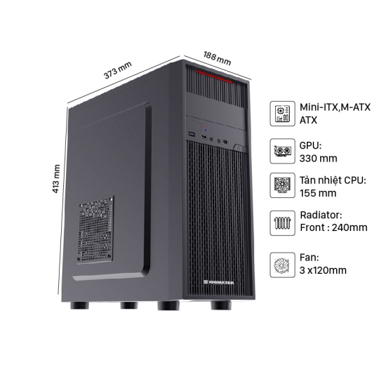  Vỏ Case Xigmatek XA-22 (MidTower/Màu Đen)