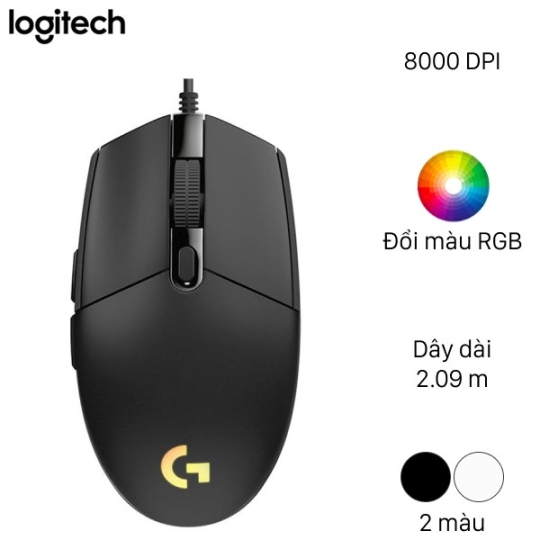 Chuột Logitech G102 LightSync Black
